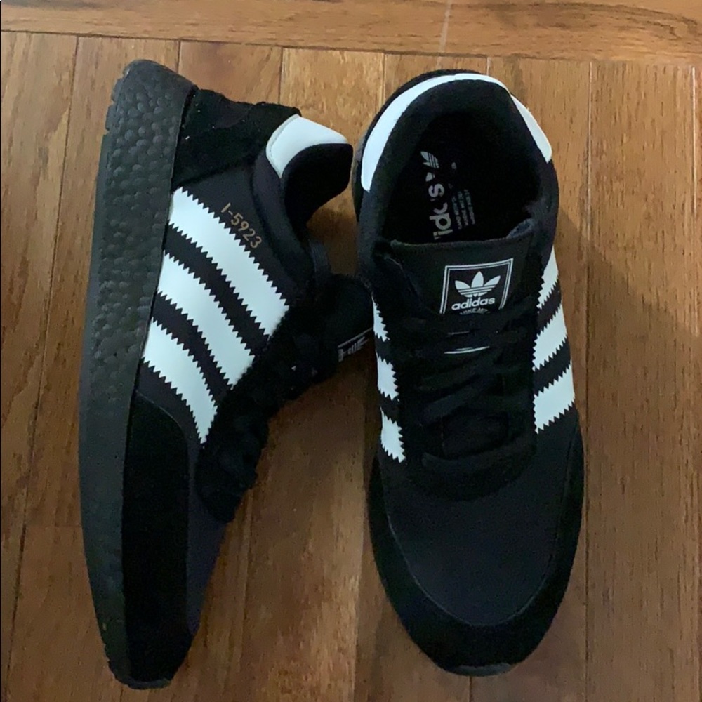Adidas black shoes I 5923 size 10